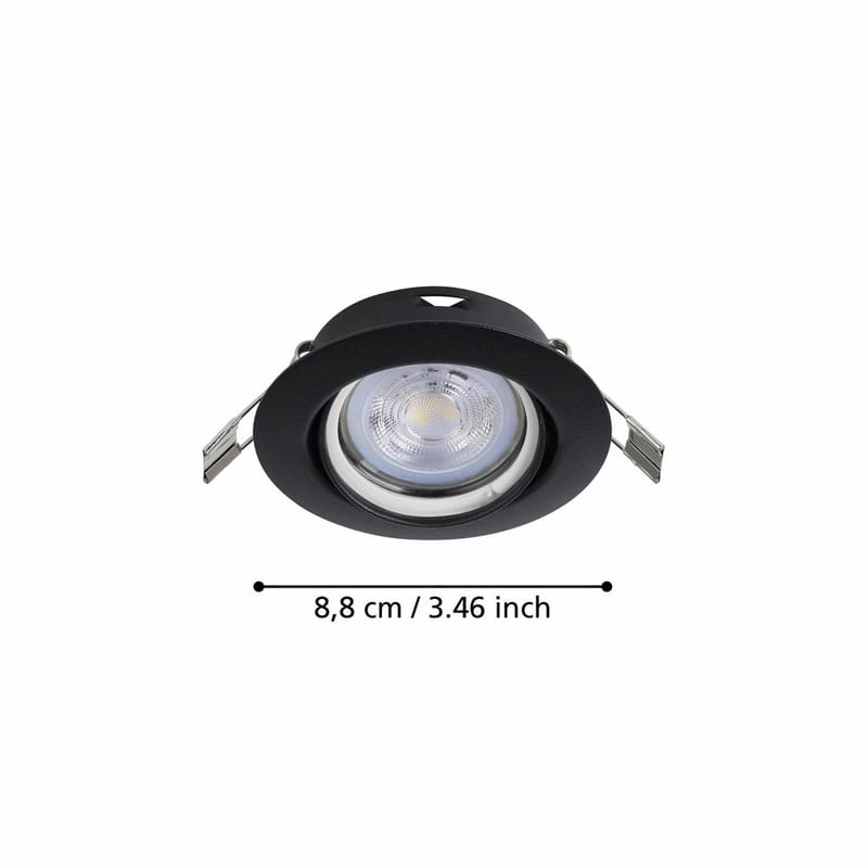 Innfelt lampe Favazzina 88 mm sett med 3 - Sort - Belysning - Downlights & spotlights