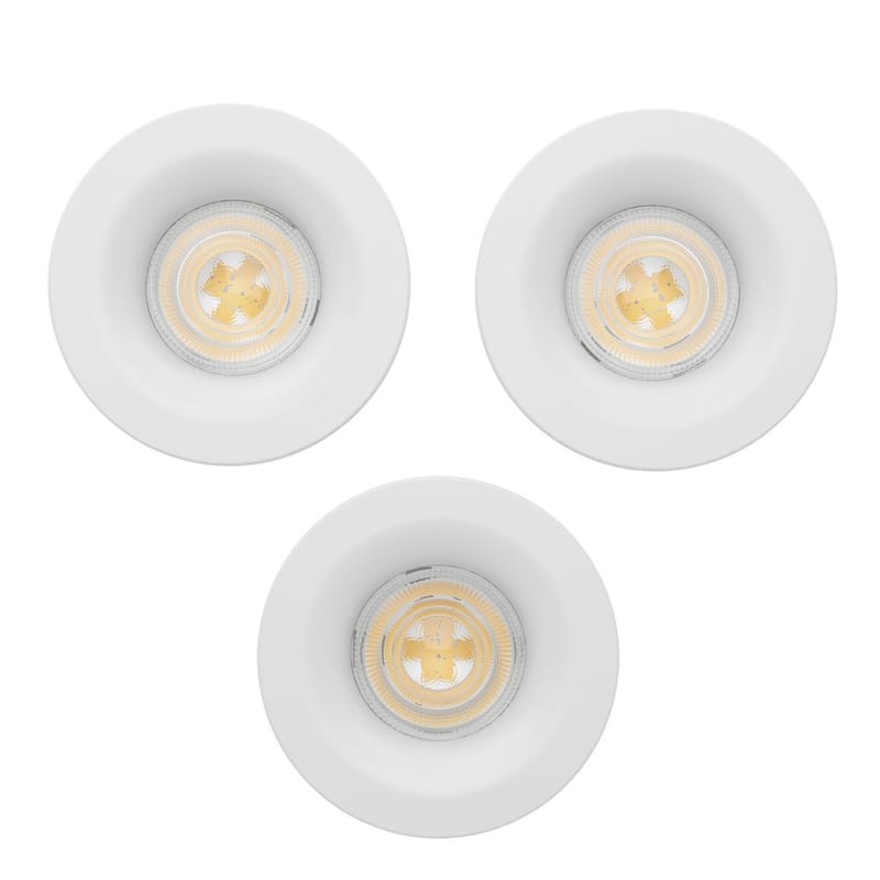 Innfelt lampe Salabate 88 mm Sett med 3 - Hvit - Belysning - Downlights & spotlights