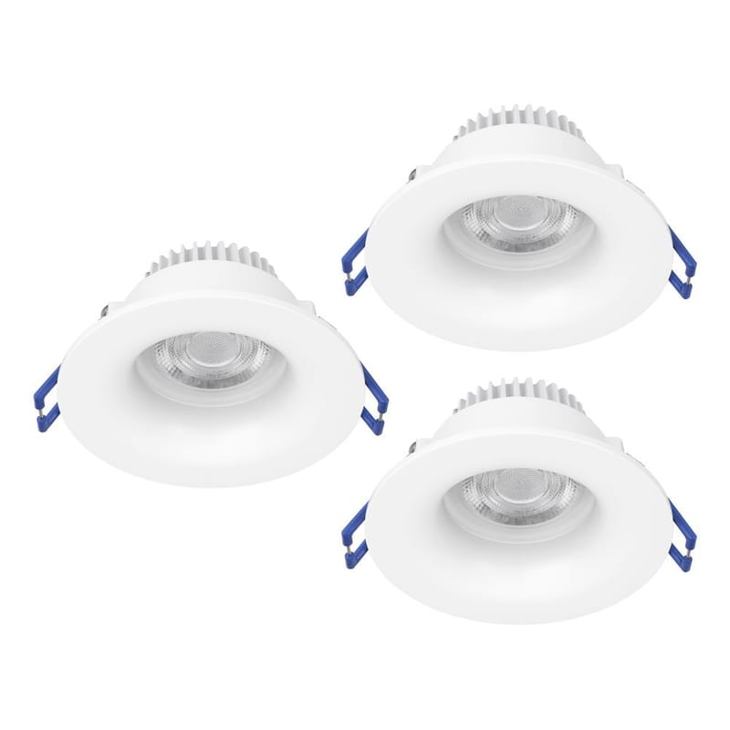 Innfelt lampe Salabate 88 mm Sett med 3, Hvit