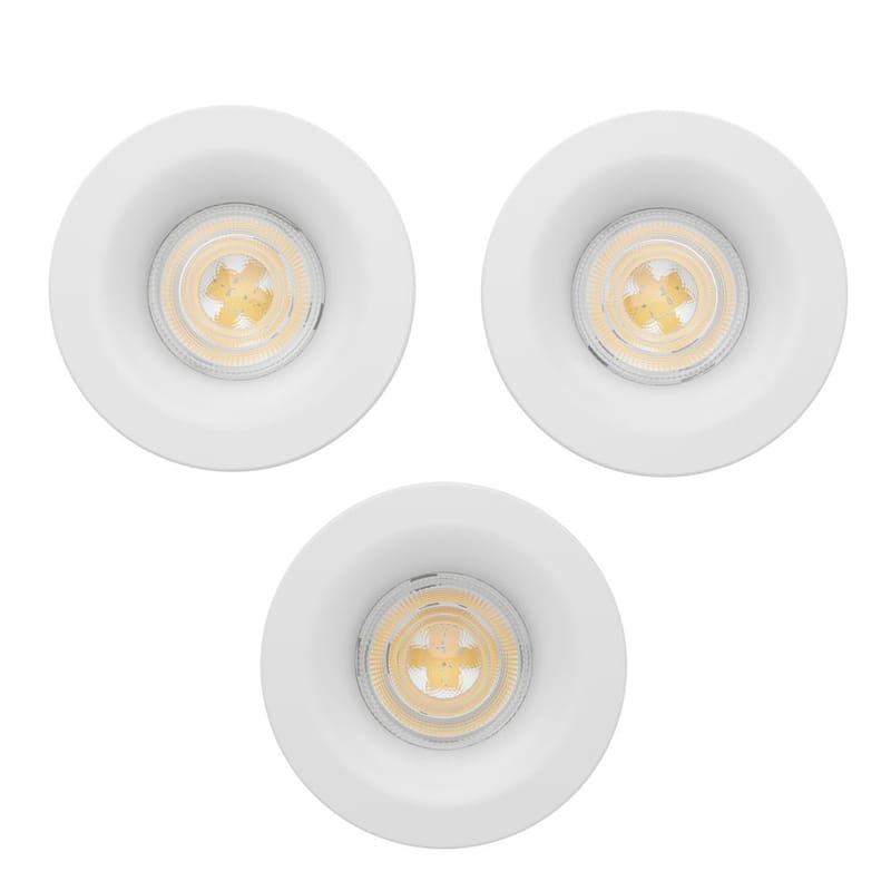 Innfelt lampe Salabate 88 mm Sett med 3 - Hvit - Belysning - Downlights & spotlights