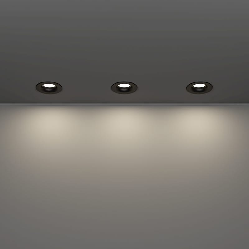 Innfelt lampe Salabate 88 mm Sett med 3 - Sort - Belysning - Downlights & spotlights