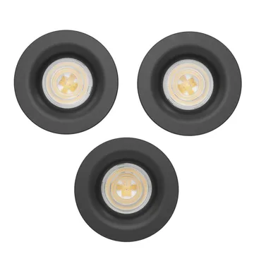 Innfelt lampe Salabate 88 mm Sett med 3 - Sort - Belysning - Downlights & spotlights