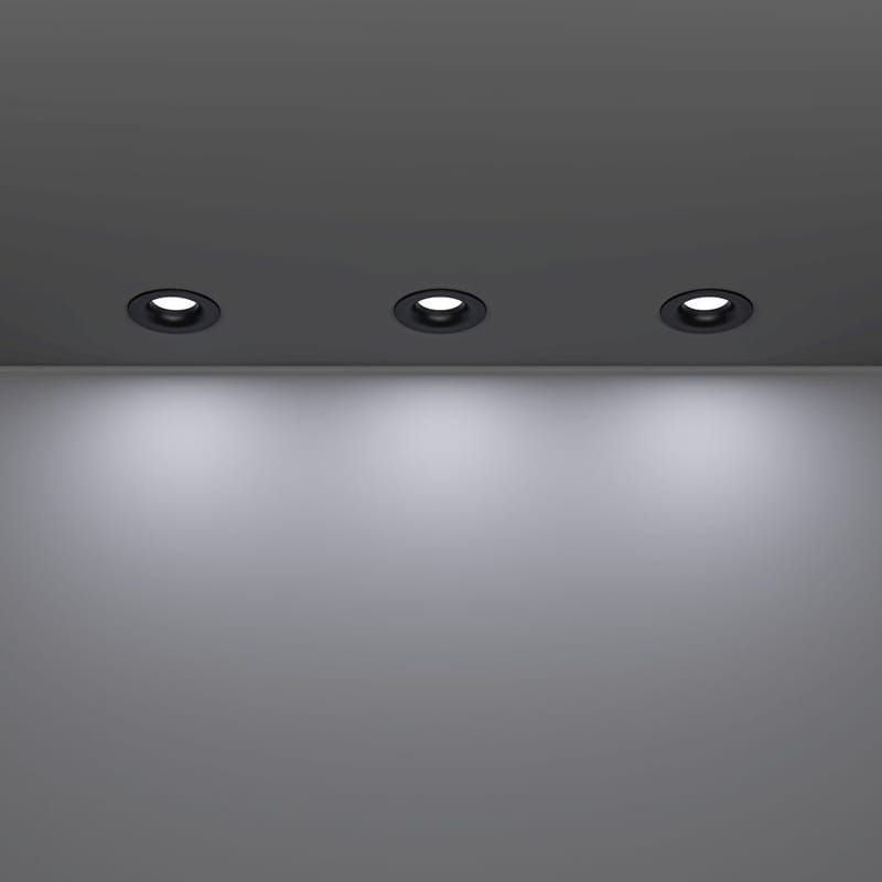 Innfelt lampe Salabate 88 mm Sett med 3 - Sort - Belysning - Downlights & spotlights