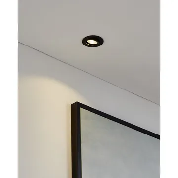 Innfelt lampe Saliceto Ø88 mm 2700K - Sort - Belysning - Downlights & spotlights