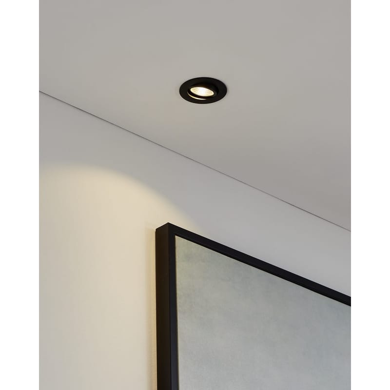 Innfelt lampe Saliceto Ø88 mm 2700K - Sort - Belysning - Downlights & spotlights