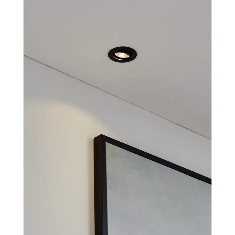 Innfelt lampe Saliceto Ø88 mm 2700K - Sort - Belysning - Downlights & spotlights