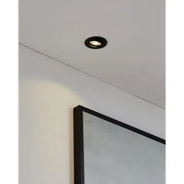 Innfelt lampe Saliceto Ø88 mm 2700K - Sort - Belysning - Downlights & spotlights