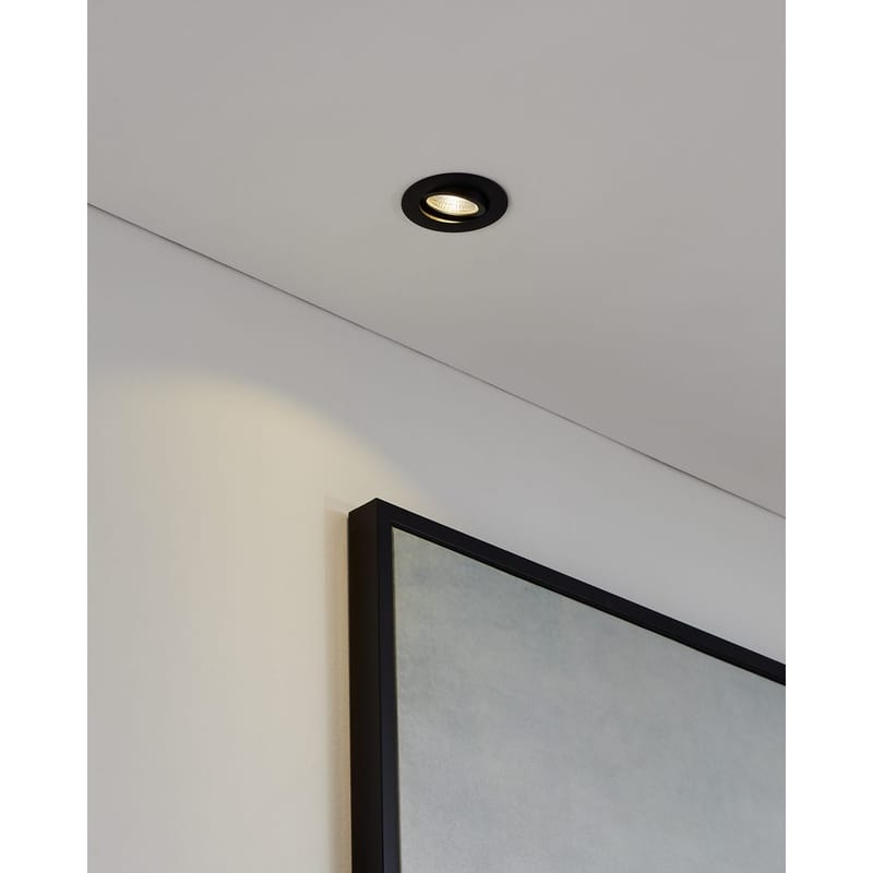 Innfelt lampe Saliceto Ø88 mm 2700K - Sort - Belysning - Downlights & spotlights