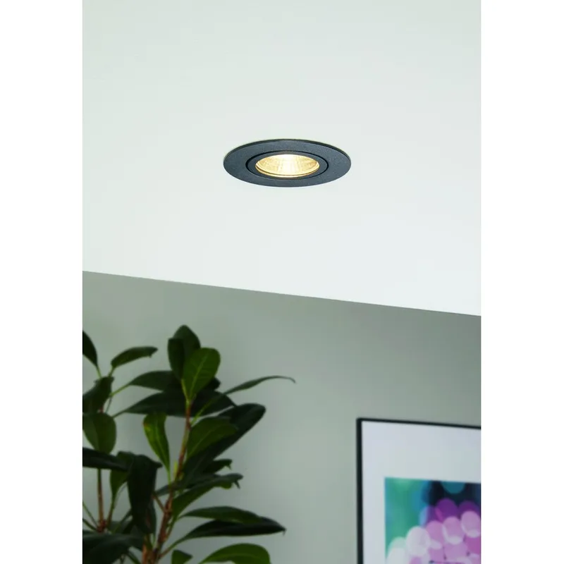 Innfelt lampe Saliceto Ø88 mm 2700K - Sort - Belysning - Downlights & spotlights