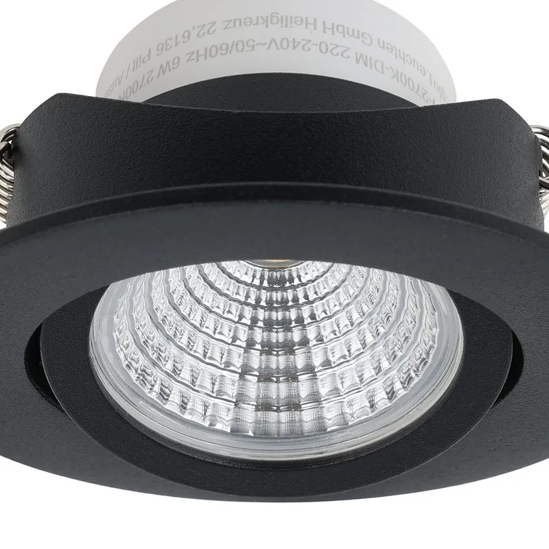 Innfelt lampe Saliceto Ø88 mm 2700K - Sort - Belysning - Downlights & spotlights