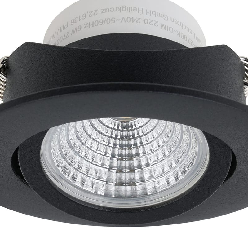 Innfelt lampe Saliceto Ø88 mm 2700K - Sort - Belysning - Downlights & spotlights