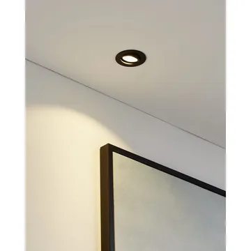 Innfelt lampe Saliceto Ø88 mm 2700K - Sort - Belysning - Downlights & spotlights