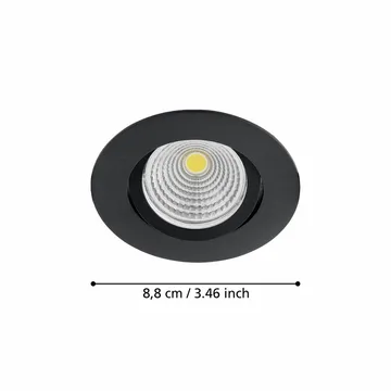 Innfelt lampe Saliceto Ø88 mm 2700K - Sort - Belysning - Downlights & spotlights