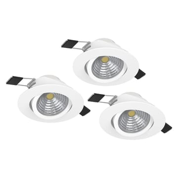 Innfelt lampe Saliceto 3 stk Ø88 mm 2700K - Hvit - Belysning - Downlights & spotlights
