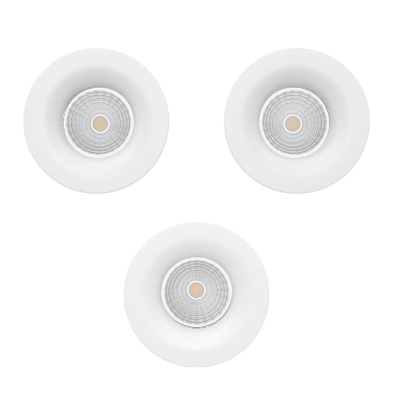 Innfelt lampe Saliceto 88 mm 2700K Sett med 3 - Hvit - Belysning - Downlights & spotlights