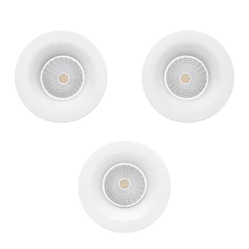 Innfelt lampe Saliceto 88 mm 2700K Sett med 3 - Hvit - Belysning - Downlights & spotlights