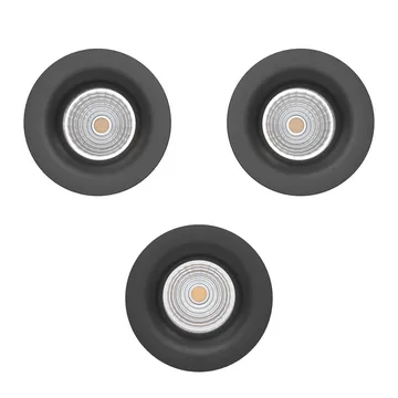 Innfelt lampe Saliceto 88 mm 2700K Sett med 3 - Sort - Belysning - Downlights & spotlights