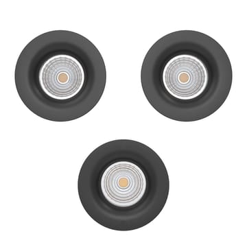 Innfelt lampe Saliceto 88 mm 2700K Sett med 3 - Sort - Belysning - Downlights & spotlights