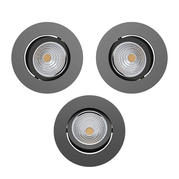 Innfelt lampe Saliceto 88 mm 4000K Sett med 3 - Sort - Belysning - Downlights & spotlights