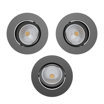 Innfelt lampe Saliceto 88 mm 4000K Sett med 3 - Sort - Belysning - Downlights & spotlights