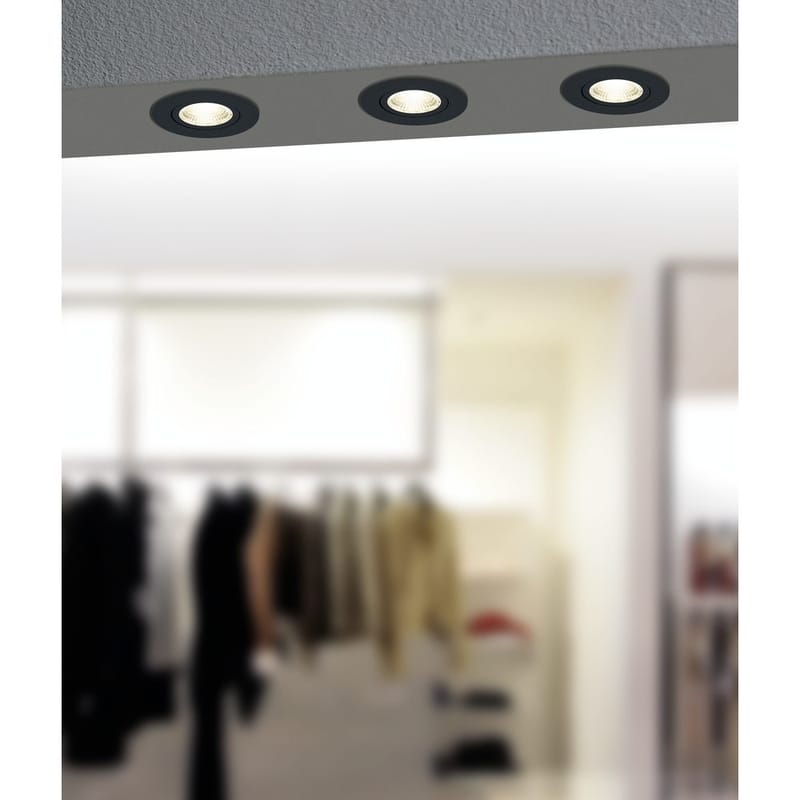 Innfelt lampe Saliceto 88 mm 4000K - Sort - Belysning - Downlights & spotlights