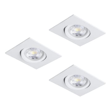 Innfelt lampe Saliceto 88x88 mm 2700K Sett av 3 - Hvit - Belysning - Downlights & spotlights