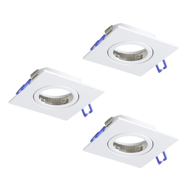 Innfelt lampe Saliceto 88x88 mm 4000K Sett av 3 - Hvit - Belysning - Downlights & spotlights