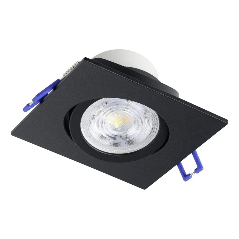 Innfelt lampe Saliceto 88x88 mm 4000K Sett av 3 - Sort - Belysning - Downlights & spotlights