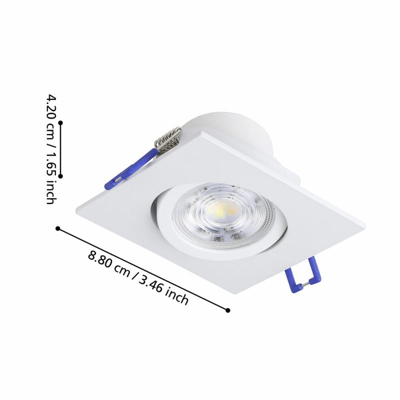Innfelt lampe Saliceto Hvit 4000K - 8,8 cm - Belysning - Downlights & spotlights