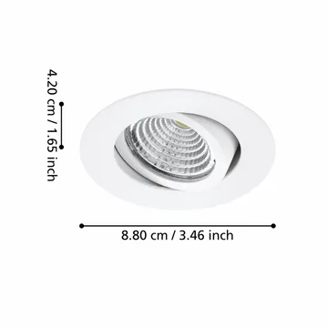 Innfelt lampe Saliceto Mobil Hvit 4000K Sett på 3 - 8,8 cm - Belysning - Downlights & spotlights