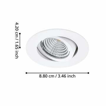 Innfelt lampe Saliceto Mobil Hvit 4000K Sett på 3 - 8,8 cm - Belysning - Downlights & spotlights