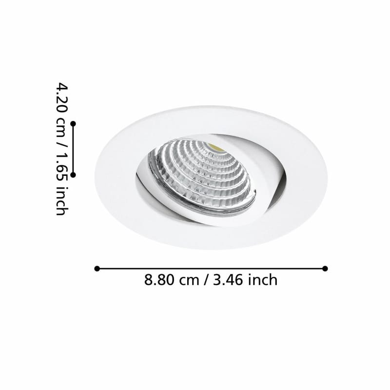 Innfelt lampe Saliceto Mobil Hvit 4000K Sett på 3 - 8,8 cm - Belysning - Downlights & spotlights