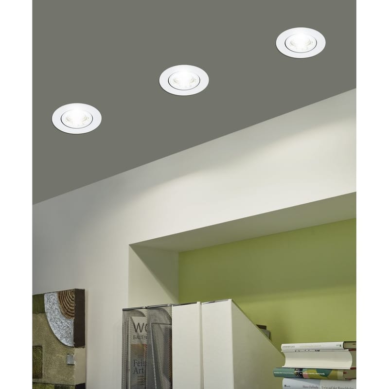 Innfelt lampe Saliceto Mobil Hvit 4000K Sett på 3 - 8,8 cm - Belysning - Downlights & spotlights