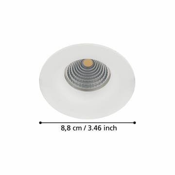 Innfelt lampe Saliceto Stel 88 mm 2700K - Hvit - Belysning - Downlights & spotlights