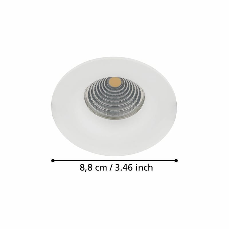 Innfelt lampe Saliceto Stel 88 mm 2700K - Hvit - Belysning - Downlights & spotlights