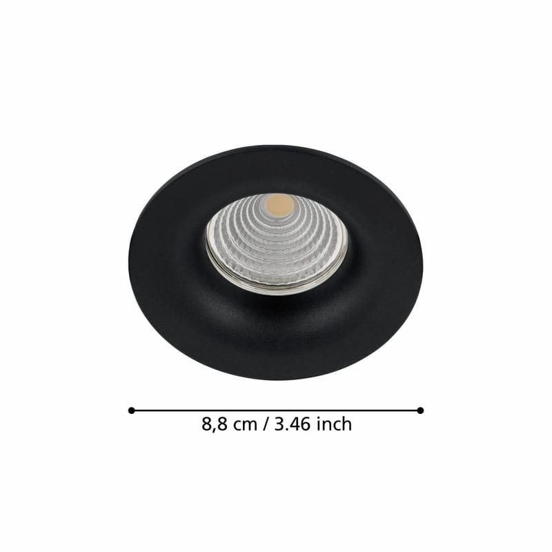 Innfelt lampe Saliceto Stel 88 mm 2700K - Sort - Belysning - Downlights & spotlights