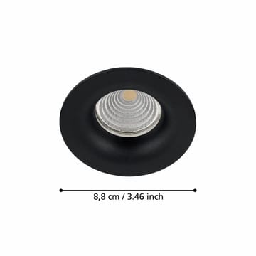Innfelt lampe Saliceto Stel 88 mm 2700K - Sort - Belysning - Downlights & spotlights