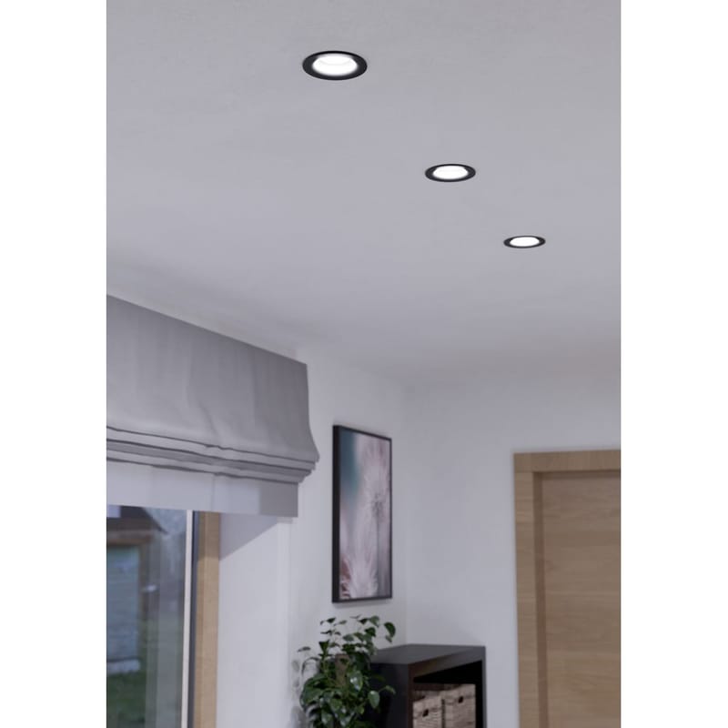 Innfelt lampe Saliceto Stel Svart 4000K - 8,8 cm - Belysning - Downlights & spotlights