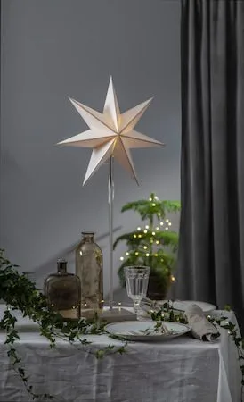 Astro stjerne på fot 35 cm, hvit og svart