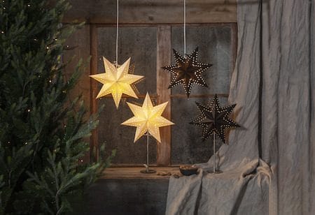 Bobo stjerne på fot 34 cm - hvit - Belysning - Julebelysning - Julelys