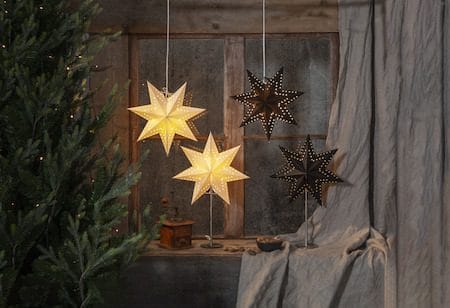 Bobo stjerne på fot 34 cm - hvit - Belysning - Julebelysning - Julelys