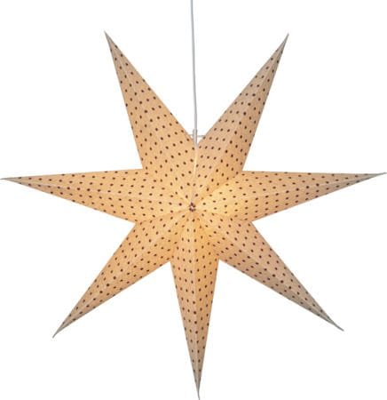 Cotton papirstjerne 60 cm - beige med røde prikker - Belysning - Julebelysning - Julelys