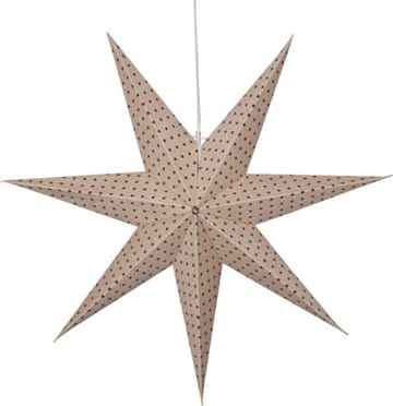 Cotton papirstjerne 60 cm - beige med røde prikker - Belysning - Julebelysning - Julelys