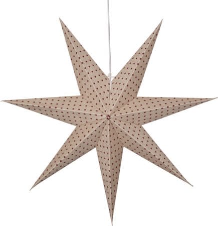 Cotton papirstjerne 60 cm - beige med røde prikker - Belysning - Julebelysning - Julelys