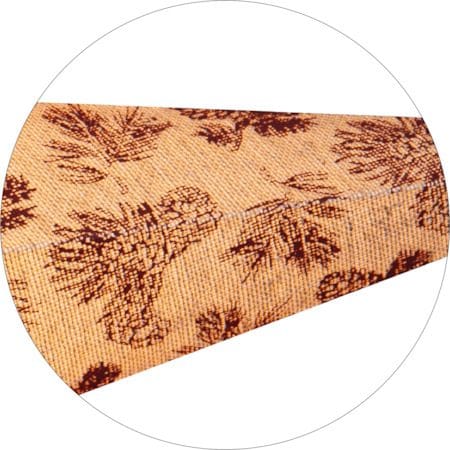 Cotton papirstjerne 60 cm - beige med rødt kongle- og granbarnålsmønster - Belysning - Julebelysning - Julelys