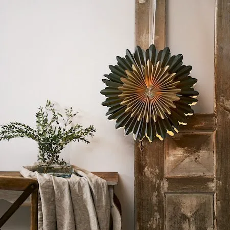 Crystal papirstjerne 50 cm - grønn/gull - Belysning - Julebelysning - Julelys