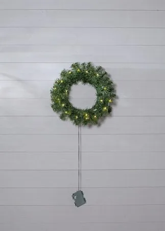 Dalbo Krans med belysning 40 cm, grønn