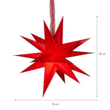 December Papirstjerne 55 cm - rød - Belysning - Julebelysning - Julelys