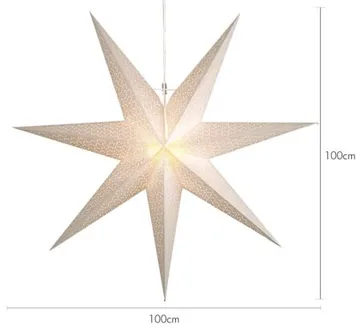 Dot papirstjerne 100 cm - hvit - Belysning - Julebelysning - Julelys