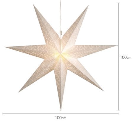 Dot papirstjerne 100 cm - hvit - Belysning - Julebelysning - Julelys